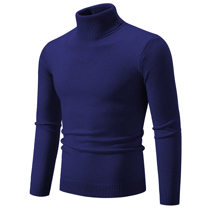 Men's Slim-Fit Turtleneck Sweater made of fine knit with ribbed stand collar and elastic waistband Mune Fashion