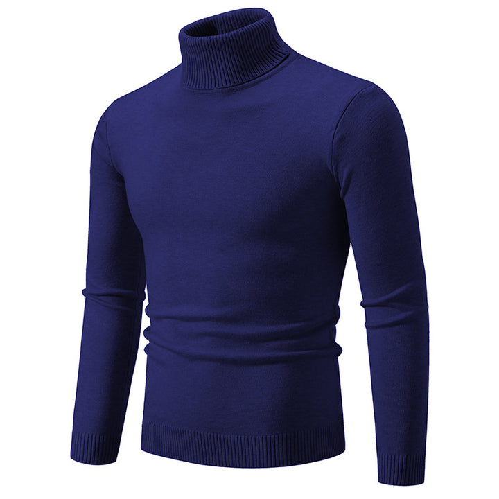 Men's Slim-Fit Turtleneck Sweater made of fine knit with ribbed stand collar and elastic waistband Mune Fashion