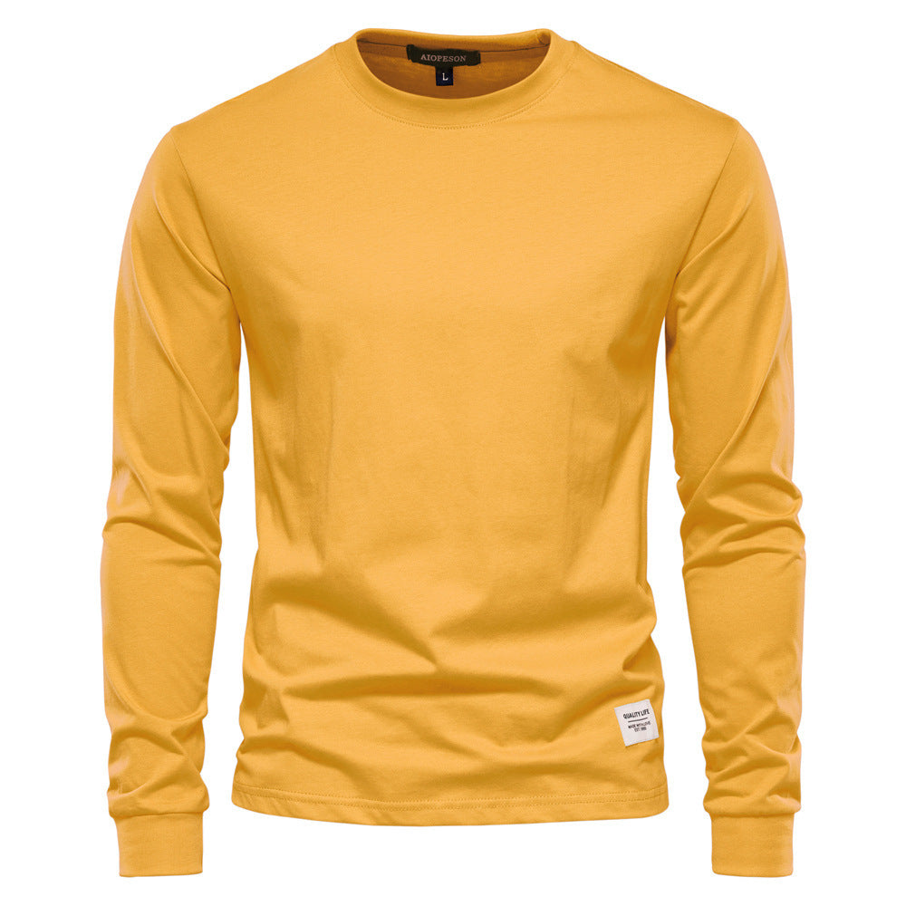 Men's classic long-sleeved cotton shirt with round neck and elastic cuffs Mune Fashion