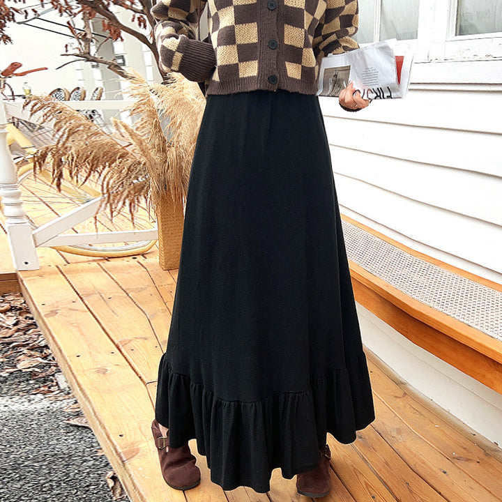Women's Flowing Maxi Skirt with Ruffles Mune Fashion