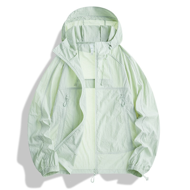 Men's Ultralight Hooded Wind Jacket with Pack Function, Mesh Lining & Zipper Pockets Mune Fashion