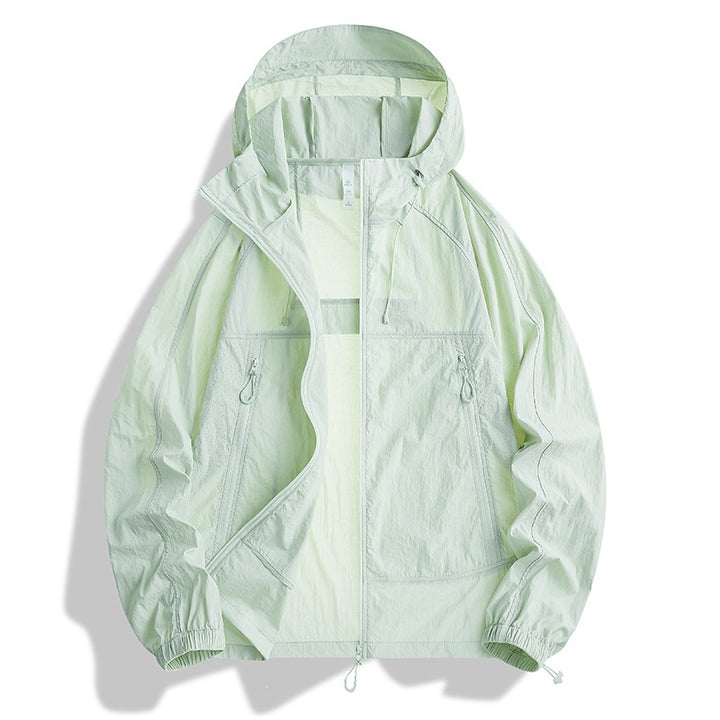 Men's Ultralight Hooded Wind Jacket with Pack Function, Mesh Lining & Zipper Pockets Mune Fashion