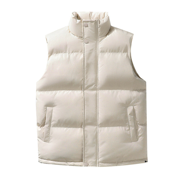 Unisex quilted vest with thermal insulation, high stand-up collar and adjustable hem Mune Fashion
