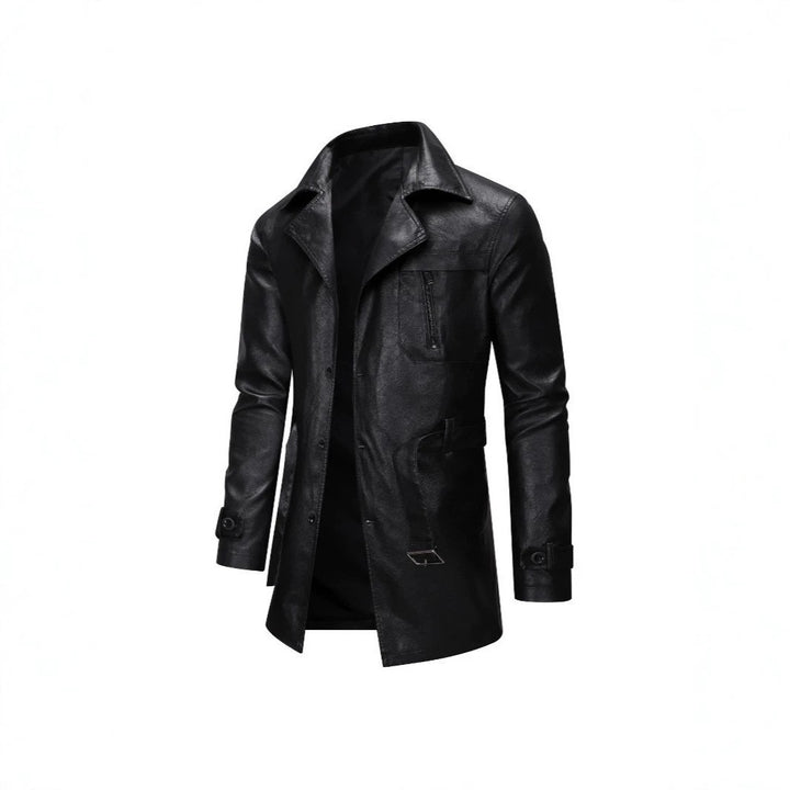 Men's Elegant Faux Leather Jacket with Practical Pockets Mune Fashion