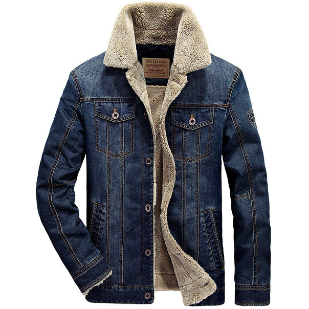 Men's Denim Jacket with Teddy Lining Mune Fashion