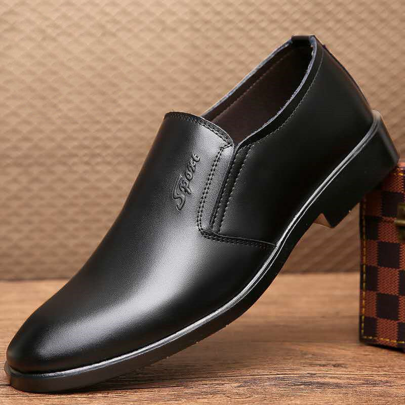 Men's Elegant Leather Slip-On with Elastic Entry and Profiled Rubber Sole Mune Fashion