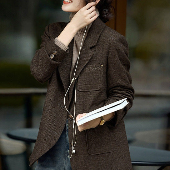 Women Modern Cut Blazer with Textured Fabric Mune Fashion