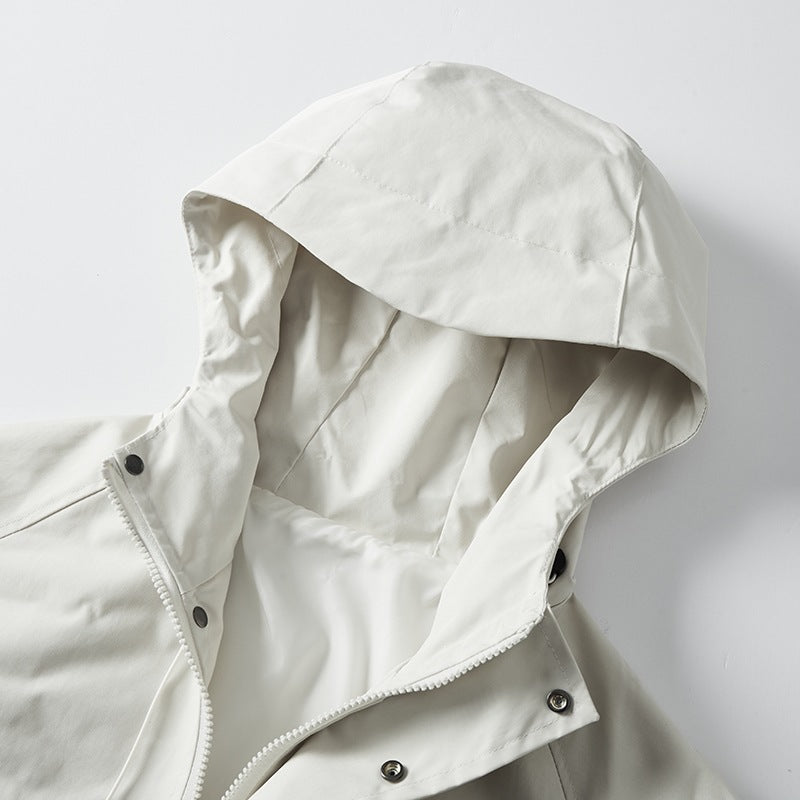 Men's Lightweight Waterproof Hooded Jacket in Oversized Cut with Elastic Cuffs & Concealed Zipper Mune Fashion