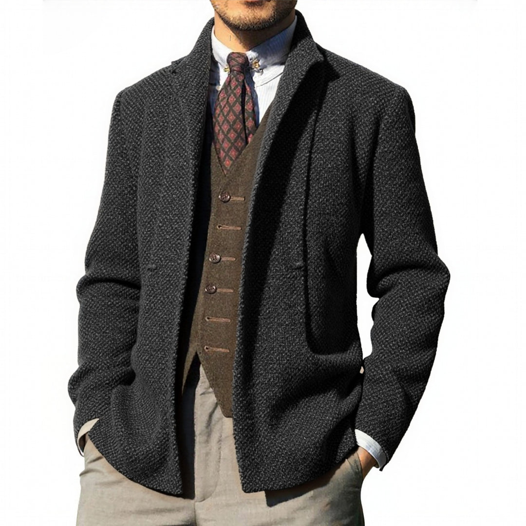 Men's structured wool blend coat with shawl collar and tailored fit Mune Fashion