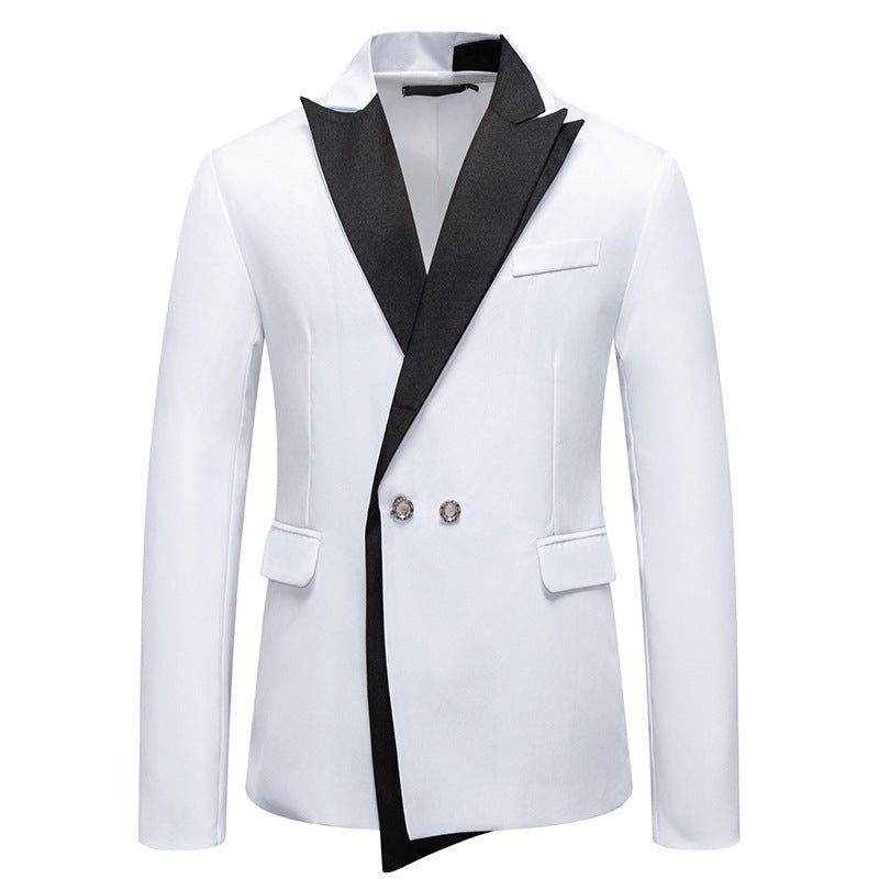 Men's Double-Breasted Tuxedo Jacket with Contrasting Shawl Collar Mune Fashion