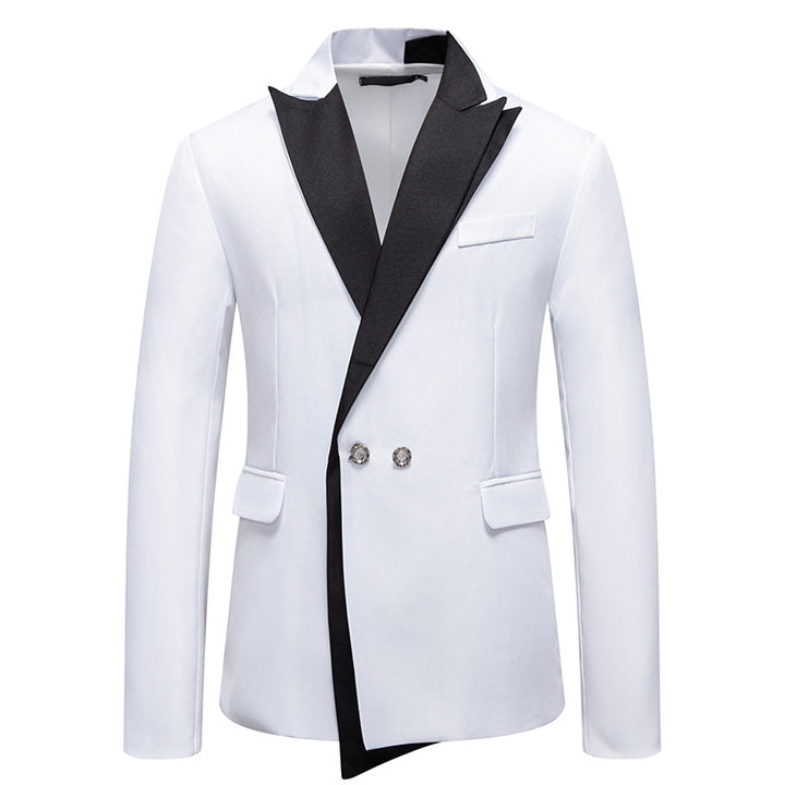 Men's Double-Breasted Tuxedo Jacket with Contrasting Shawl Collar Mune Fashion