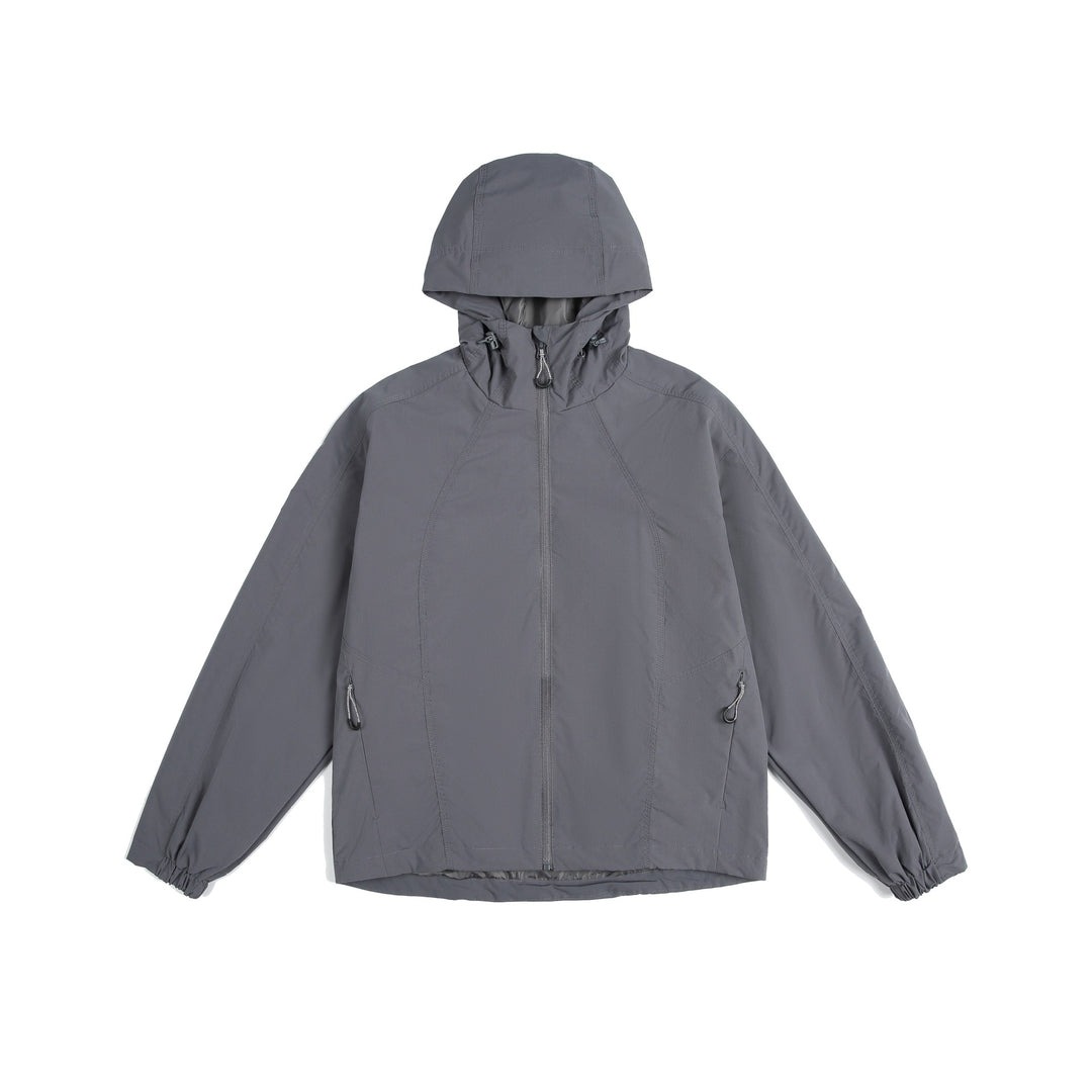 Women's lightweight windbreaker with hood, adjustable hem, and water-repellent function Mune Fashion