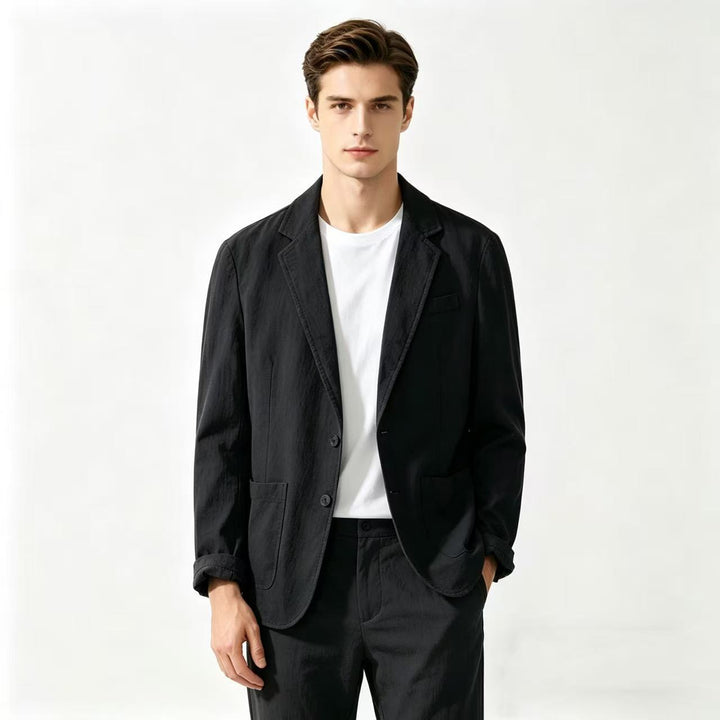 Men's light linen blazer with modern slim-fit cut Mune Fashion