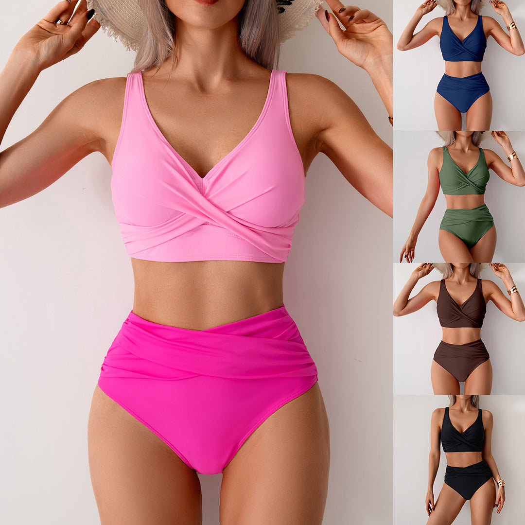 Women's High-Cut Bikini Set with Wrap Detail Mune Fashion
