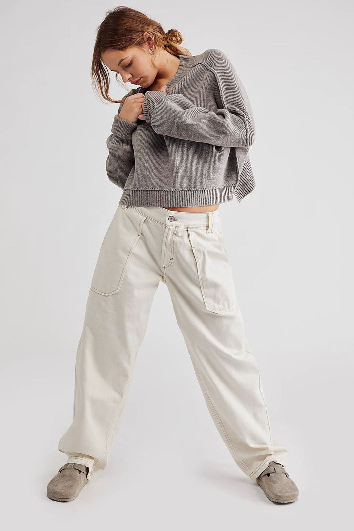 Women’s wide High-Waist Baggy Jeans with a deep crotch, five-pocket design and extra-long legs Mune Fashion