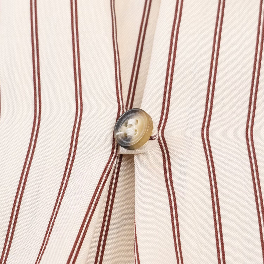 Women’s oversized blouse with stripe pattern, extended cuffs and concealed button placket Mune Fashion