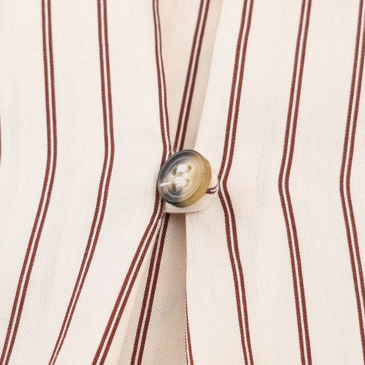 Women’s oversized blouse with stripe pattern, extended cuffs and concealed button placket Mune Fashion