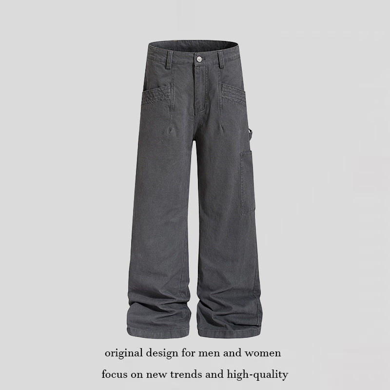 Women's Wide Cargo Palazzo Pants with Utility Pockets, High Waist and Casual Culotte Cut Mune Fashion