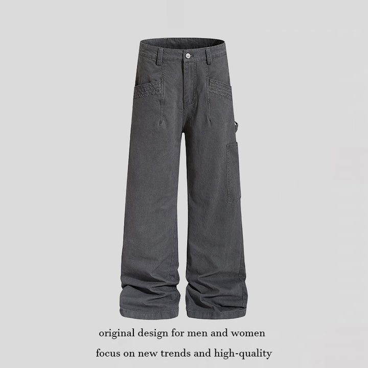 Women's Wide Cargo Palazzo Pants with Utility Pockets, High Waist and Casual Culotte Cut Mune Fashion