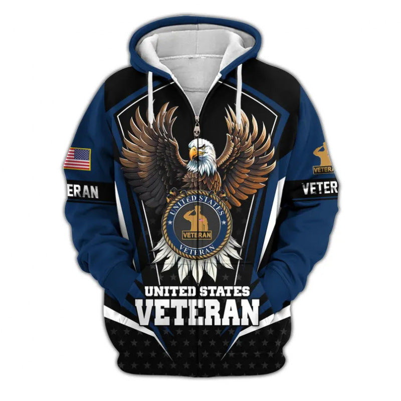 Men's hoodie with American veteran motif Mune Fashion