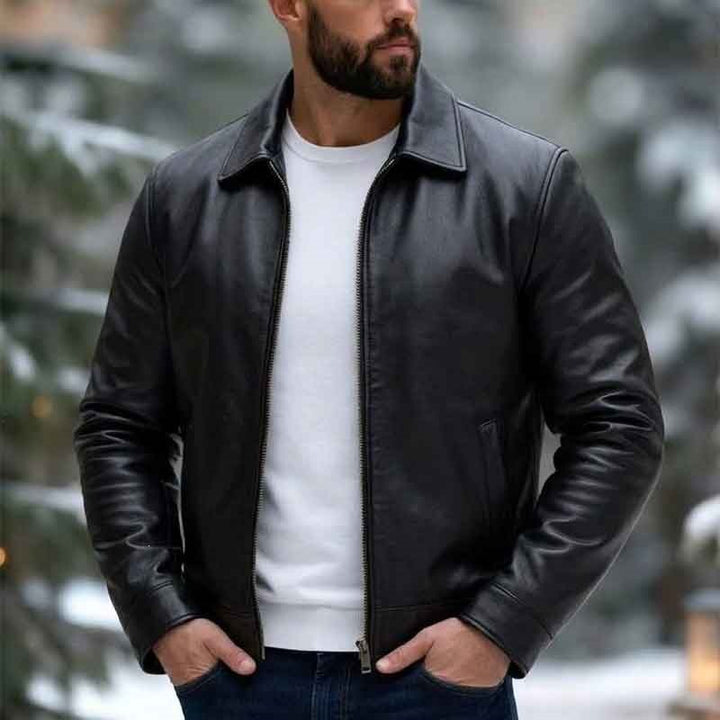 Men's Fashion Leather Jacket Mune Fashion