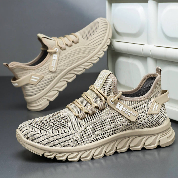 Men's breathable knit chunky sneaker with elastic entry, stable cushioning sole and pull tab Mune Fashion