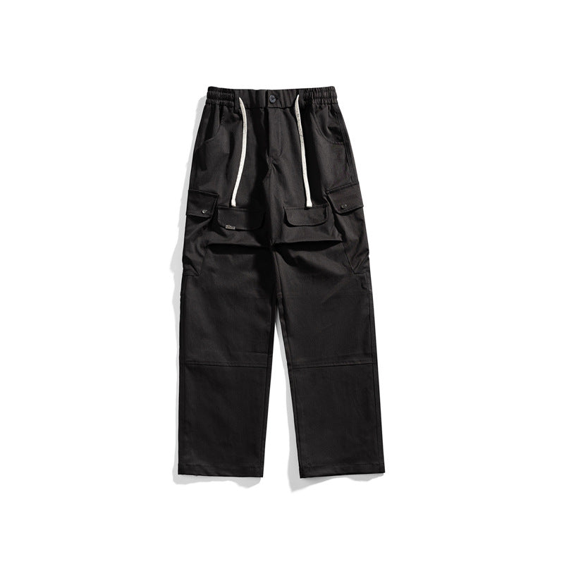 Herren Breit geschnittene Cargo-Hose mit elastischem Bund, Klappentaschen und Kniepaneelen Mune Fashion