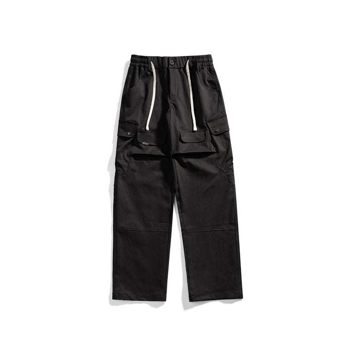 Herren Breit geschnittene Cargo-Hose mit elastischem Bund, Klappentaschen und Kniepaneelen Mune Fashion