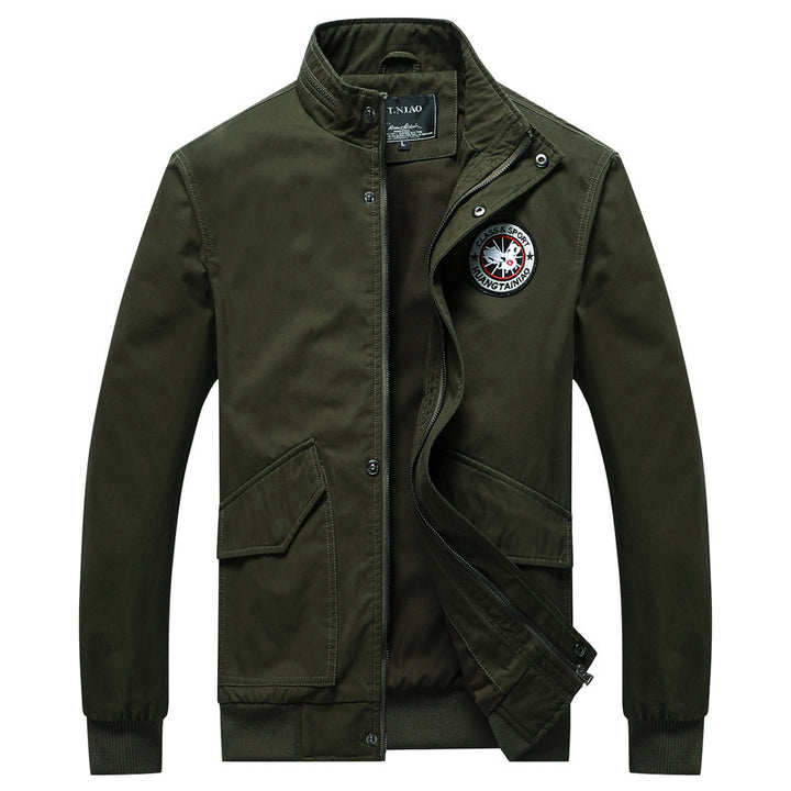 Men's transitional jacket in field-bomber mix with stand-up collar and multifunctional flap pockets Mune Fashion