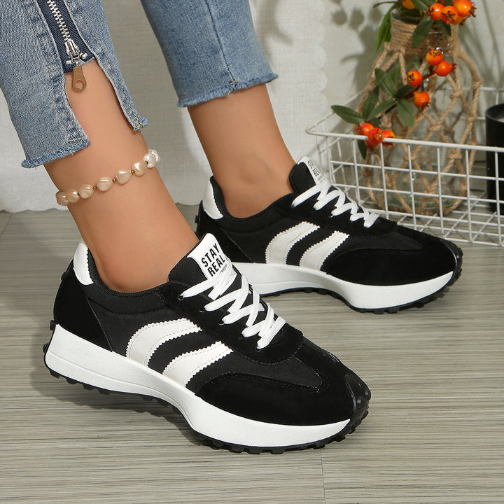 Women’s retro-inspired sneakers with suede overlays, nylon upper, and profile waffle sole Mune Fashion