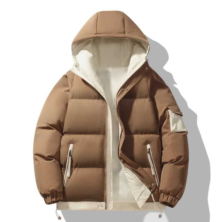 Men's urban padded anorak with hood, contrasting lining and multi pockets Mune Fashion