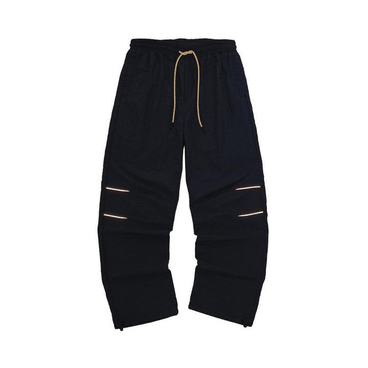 Men's Lightweight Cargo Casual Pants with Drawstring Waistband, Reflective Details, and Adjustable Leg Openings Mune Fashion