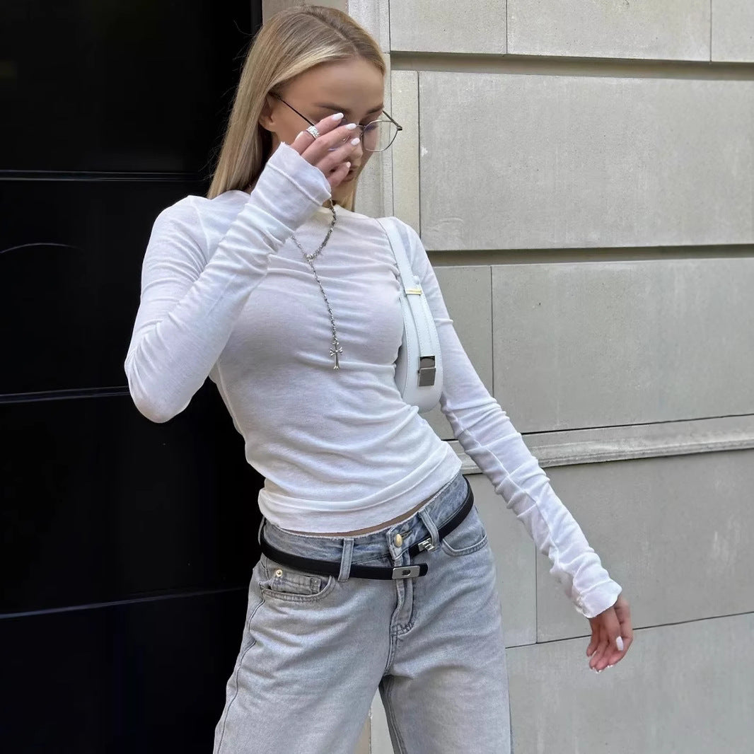 Women's Long Sleeve T-Shirt with Thumbholes Mune Fashion