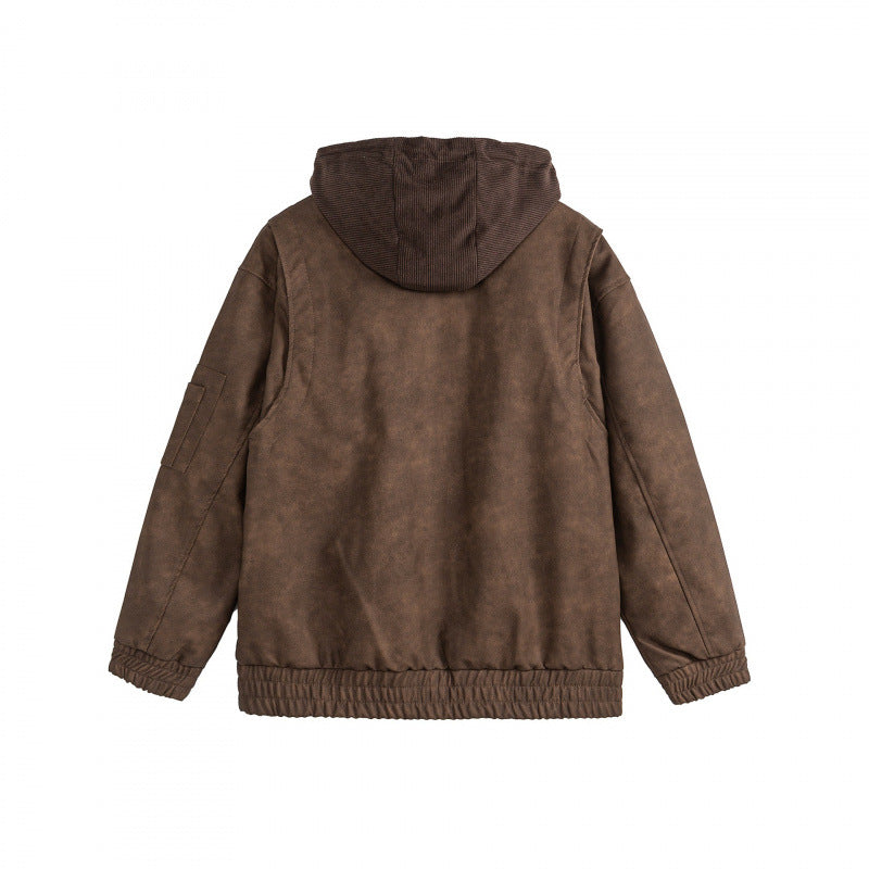 Unisex Oversize Hoodie Bomber Jacket in Velour Look with Hood, Arm Pocket and Elastic Hem Mune Fashion