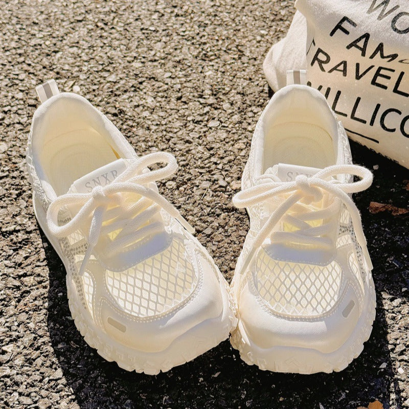 Women's Breathable Sneakers with Fashionable Mesh Design and Glitter Accents Mune Fashion
