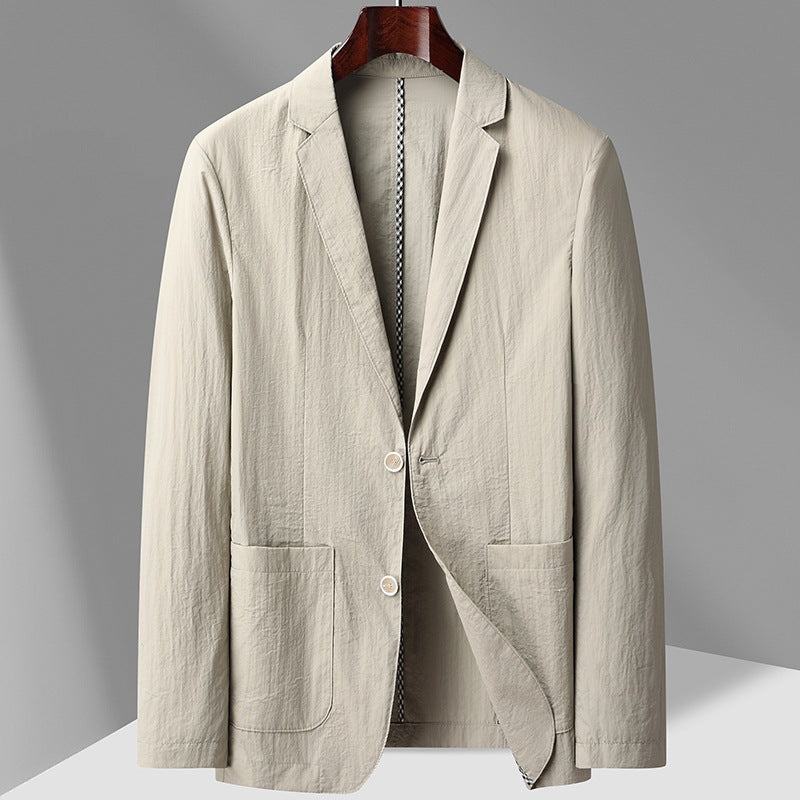 Men's Lightweight Unstructured Blazer with Patch Pockets & Notched Lapel Mune Fashion