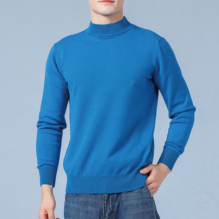 Men's Fine Mockneck Sweater made of high-quality fine knit with ribbed finishes Mune Fashion