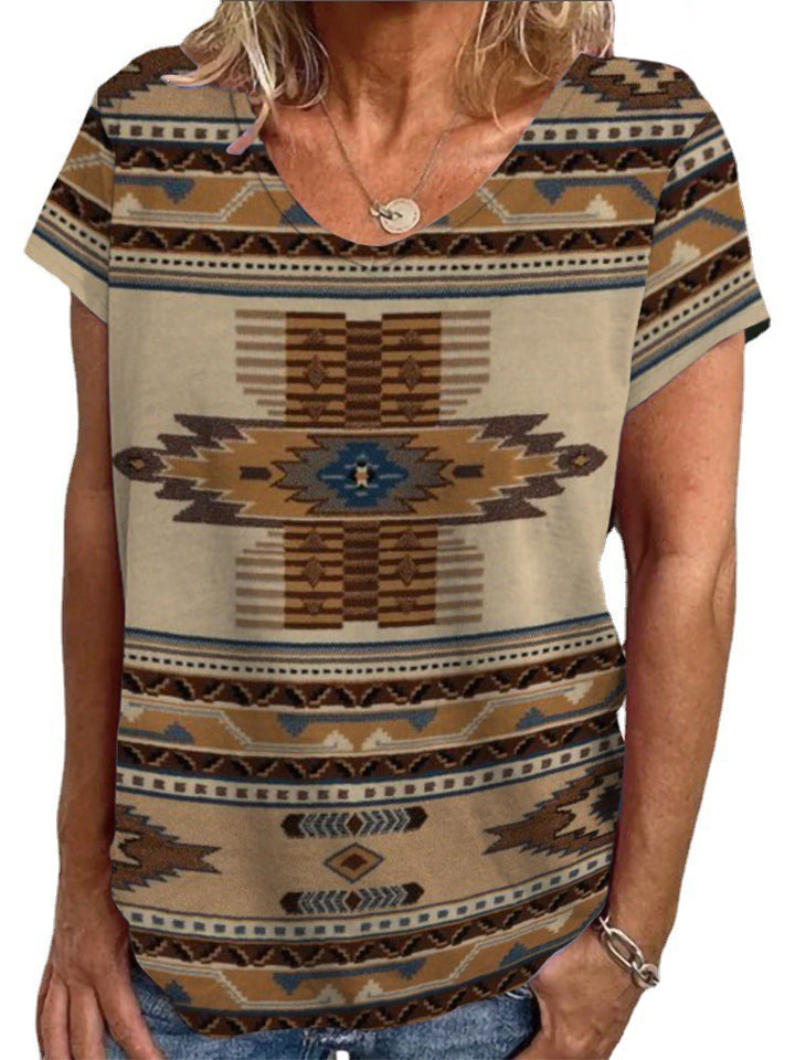 Ladies Loose Blouse with Colorful Paisley Pattern Mune Fashion