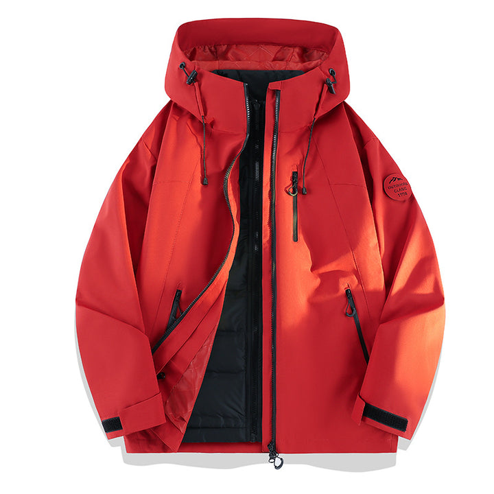 Women Lightweight Waterproof Hooded Jacket with Teddy Charm and Concealed Zipper Pockets Mune Fashion