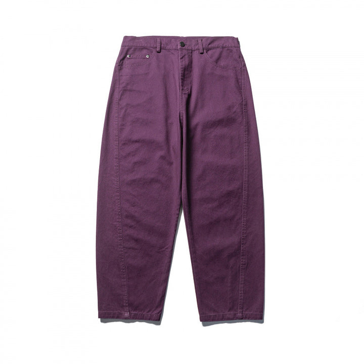 Men's Wide Tapered Denim Pants with High Waist and Prominent Step Closures Mune Fashion