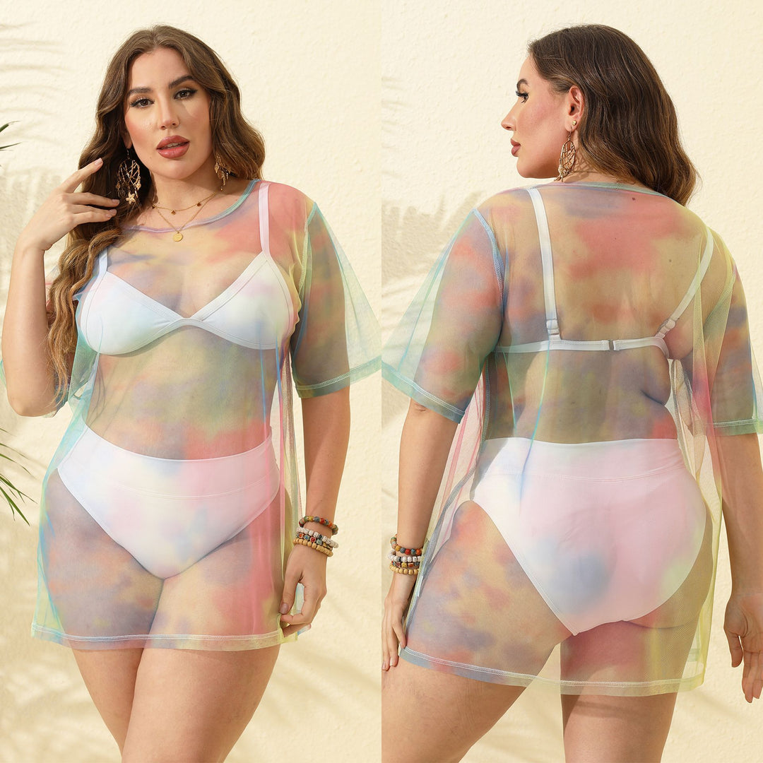 Women's transparent beach cover-up made of lightweight mesh material Mune Fashion
