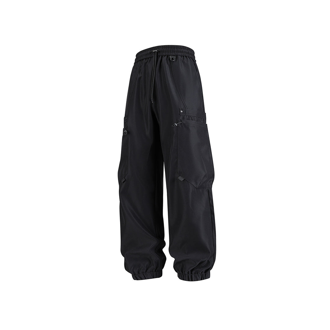 Men's Technical Cargo Jogging Pants with Elastic Tunnel Drawstring Waist and Multifunctional Flap Pockets Mune Fashion