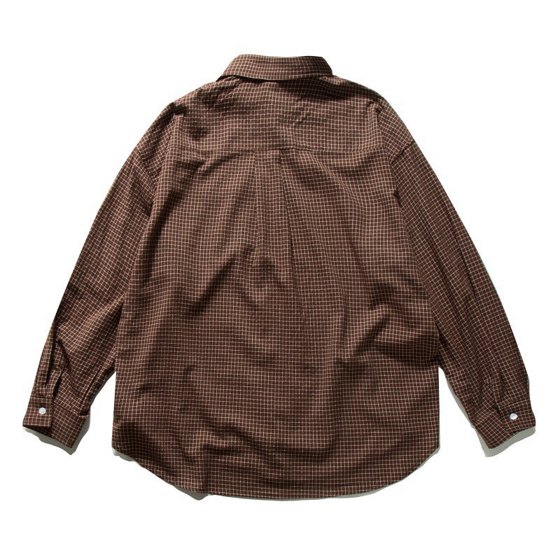 Men's Oversized Checkered Long Sleeve Shirt with Chest Pocket Mune Fashion