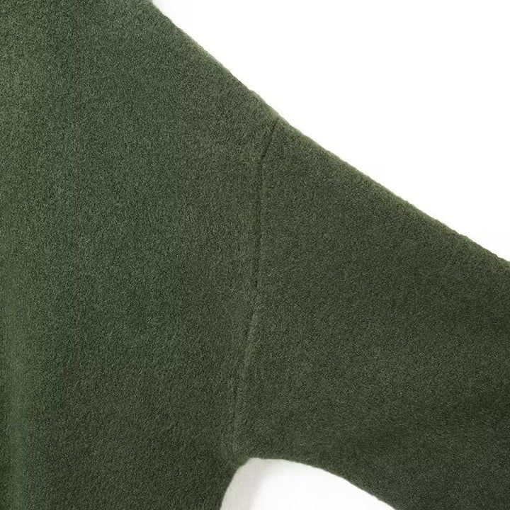 Ladies Short Boxy Cardigan with Round Neck and Contrast Piping Mune Fashion