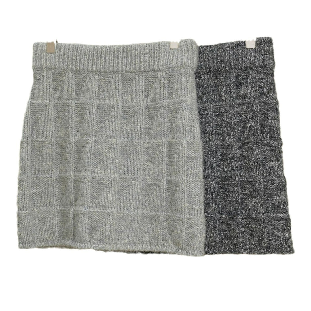 Women's Knitted Check Pattern Mini Skirt with High Waist Mune Fashion