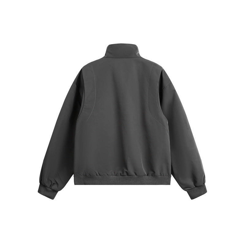 Men's Urban Microfiber Blouson with Stand-Up Collar, Hidden Button Placket and Zipper Pockets Mune Fashion