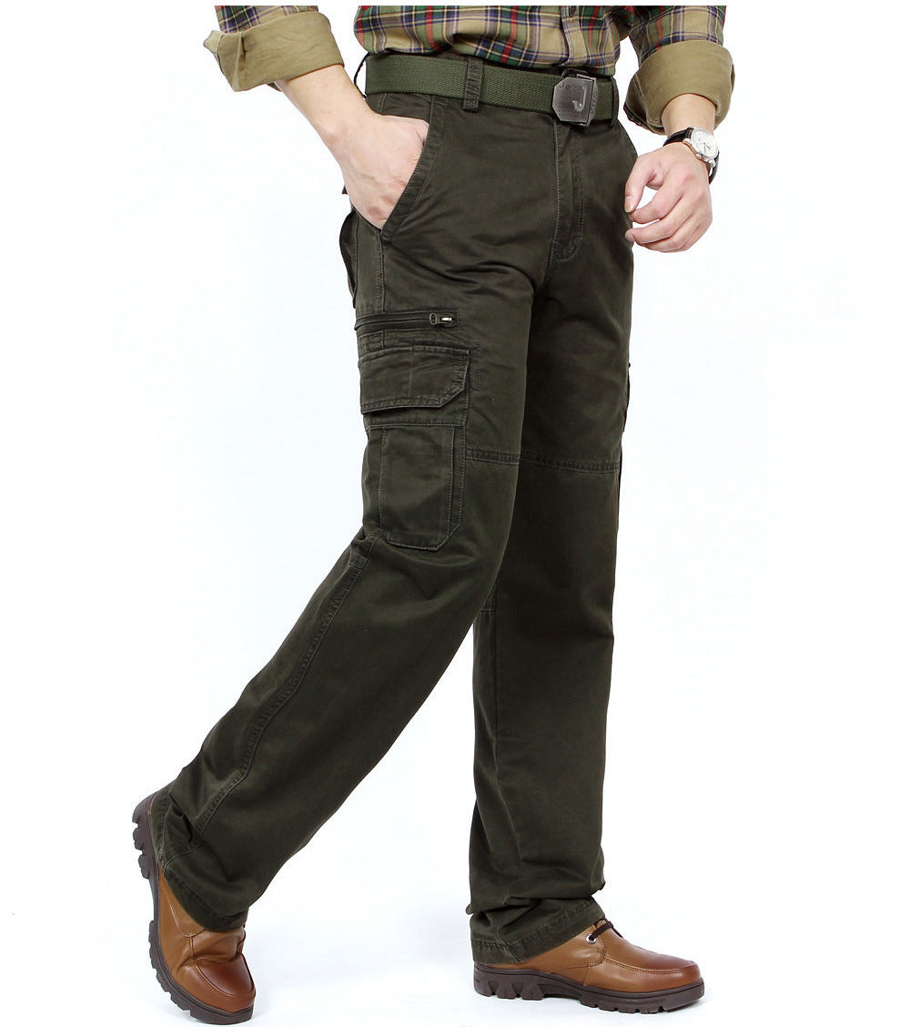 Men's robust cargo pants made of cotton canvas with multiple pockets and knee reinforcement Mune Fashion