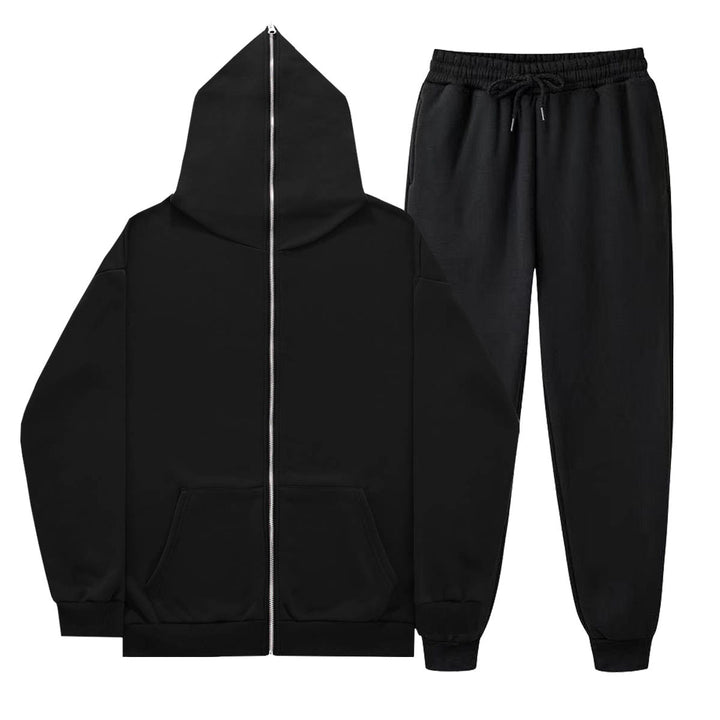 Unisex-light French Terry Zip Hoodie and tapered Jogging Pants set with raglan sleeves, kangaroo pocket, and elastic comfort waistband Mune Fashion