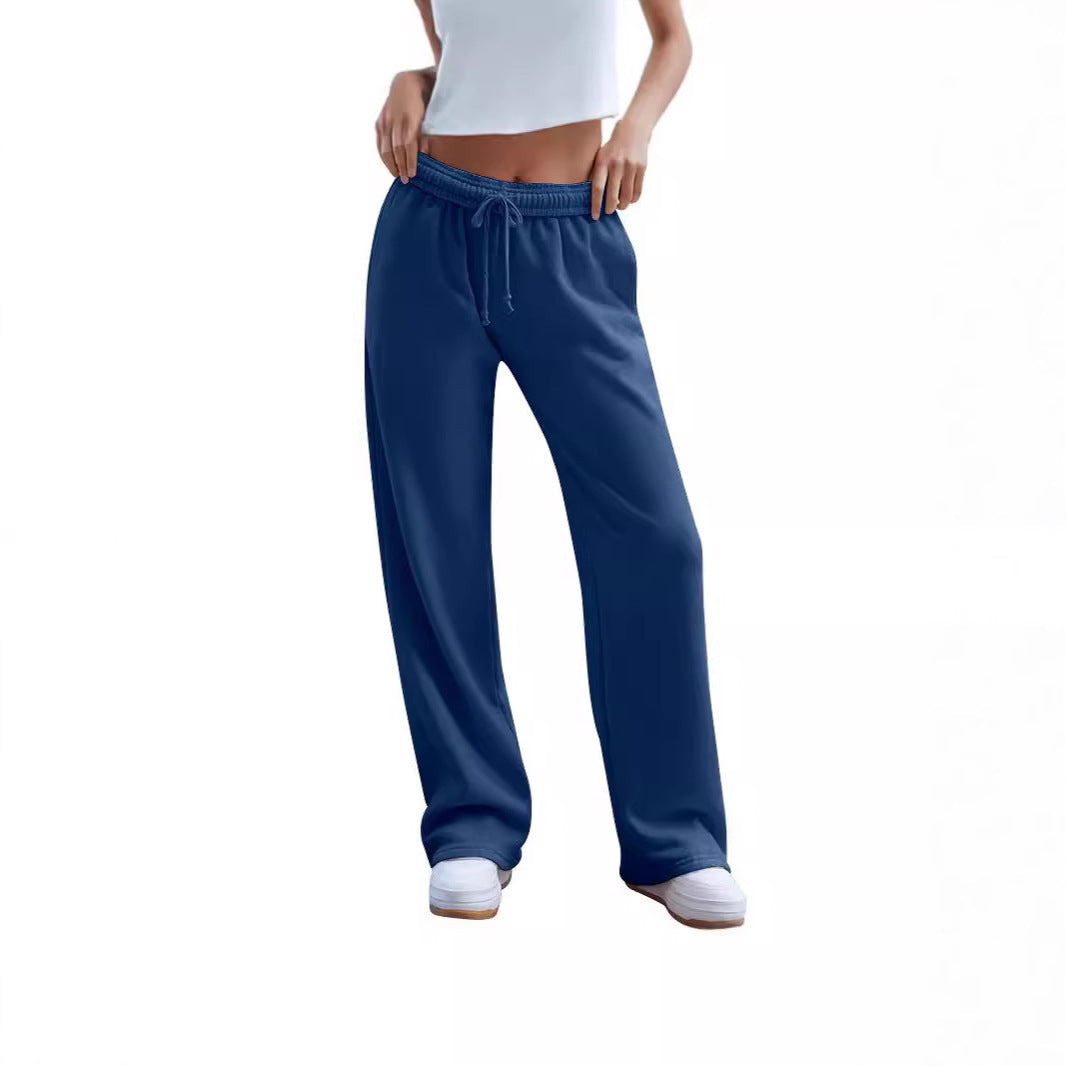 Women's wide comfort lounge pants with high waist, elastic waistband, and drawstring Mune Fashion
