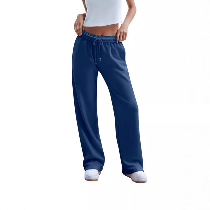 Women's wide comfort lounge pants with high waist, elastic waistband, and drawstring Mune Fashion